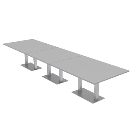 Skutchi Designs 45 in W, 165.75 in L, 29 in H, Engineered Wood Top, Grey HAR-REC-48x168-DOU-XD01